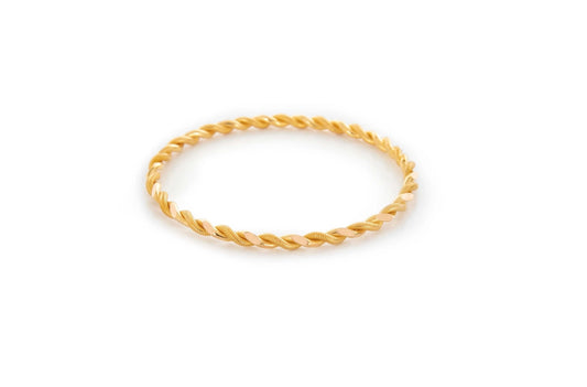 22K gold bangle double twirl collection showing detailed twisted pattern and intricate craftsmanship, Chrysus Golds