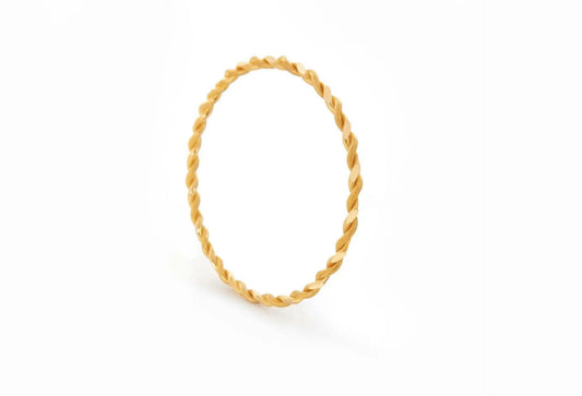 22K gold bangle double twirl collection featuring polished twisted band design, luxury jewelry Chrysus Golds