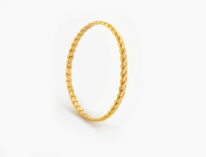 22K gold bangle with triple twirl collection design, polished finish, luxury jewelry Chrysus Golds